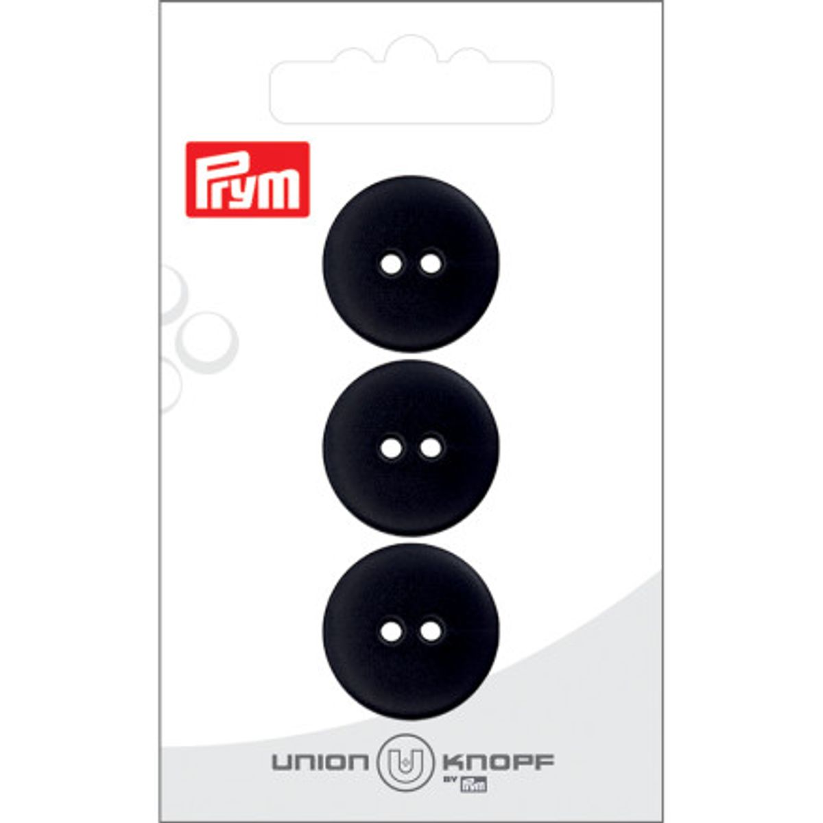 Prym Flad Plastikknap Sort 20mm - 3 stk