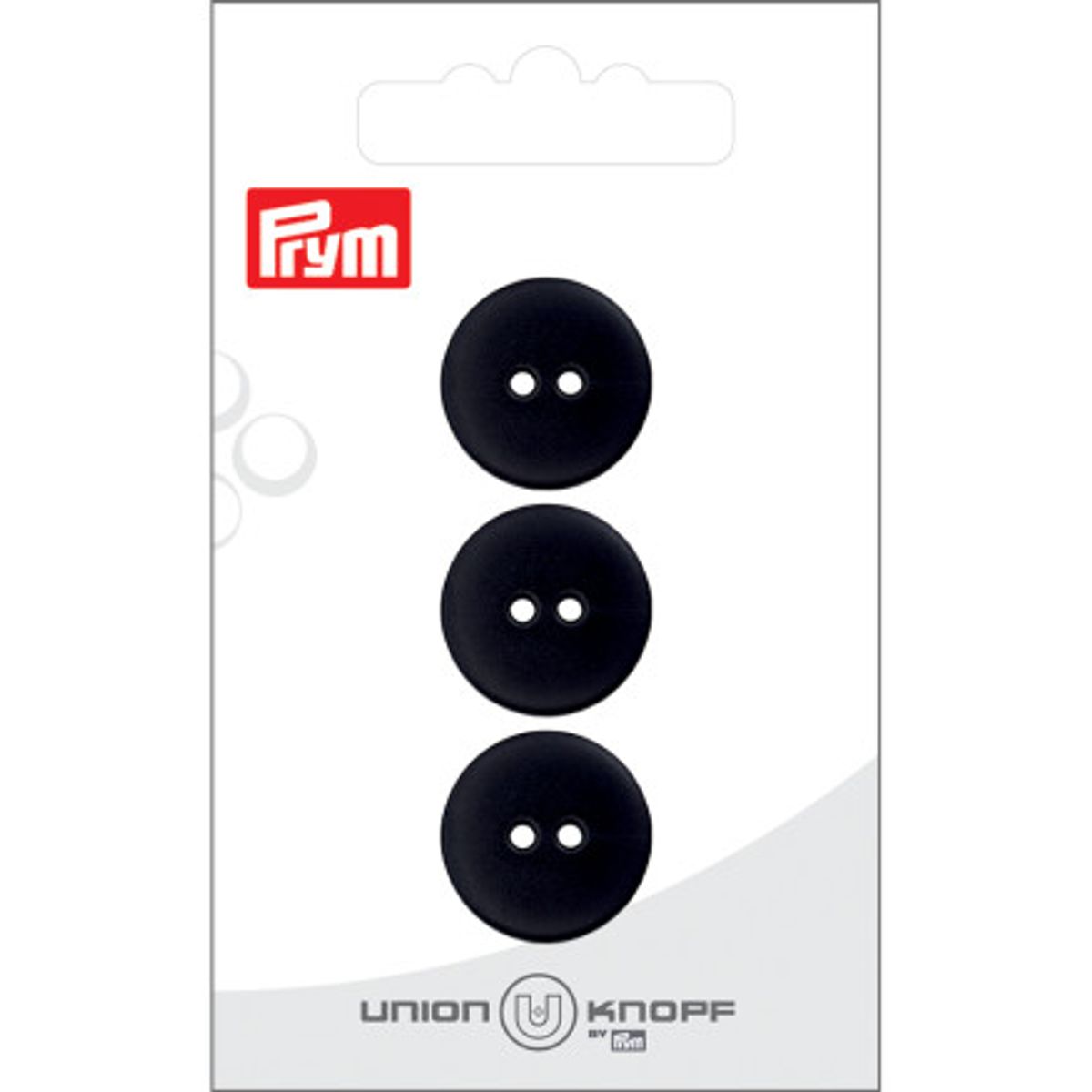 Prym Flad Plastikknap Sort 18mm - 3 stk