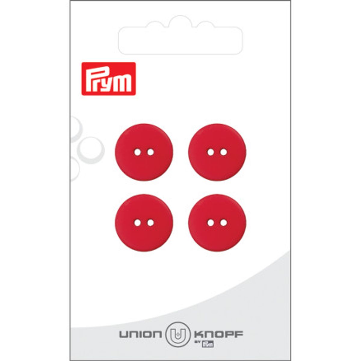 Prym Flad Plastikknap Rød 15mm - 4 stk