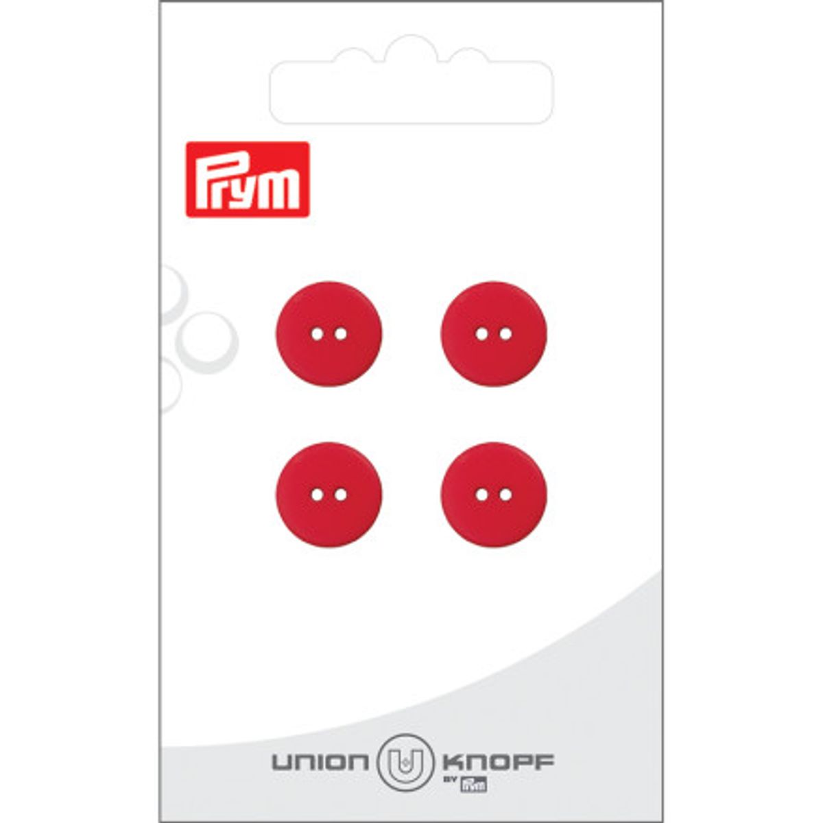 Prym Flad Plastikknap Rød 12mm - 4 stk