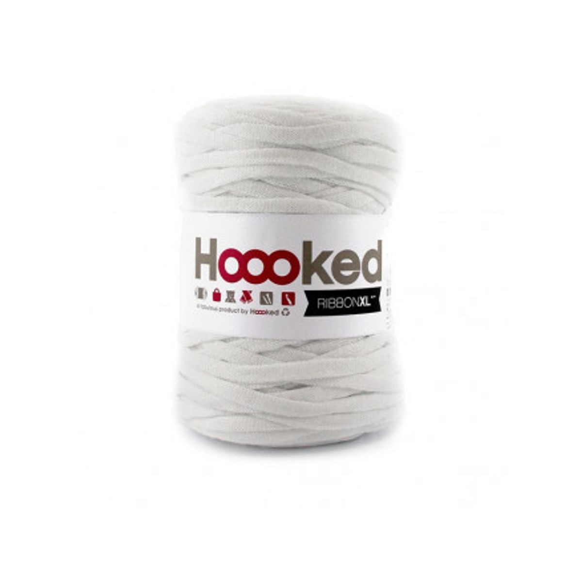 Hoooked Ribbon XL Stofgarn Unicolor 50 Hvid