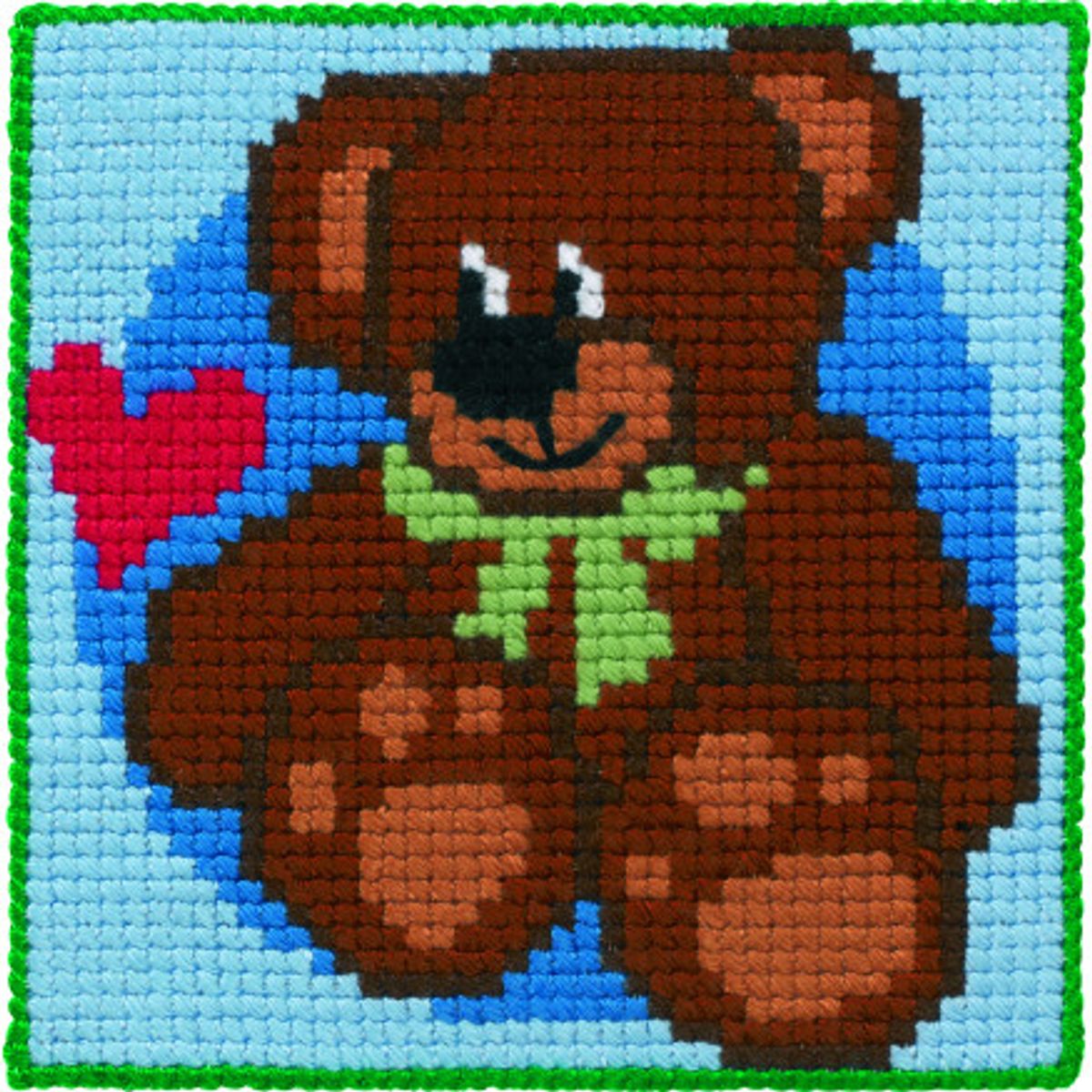 Permin Broderikit Børnestramaj Bamse 25x25cm