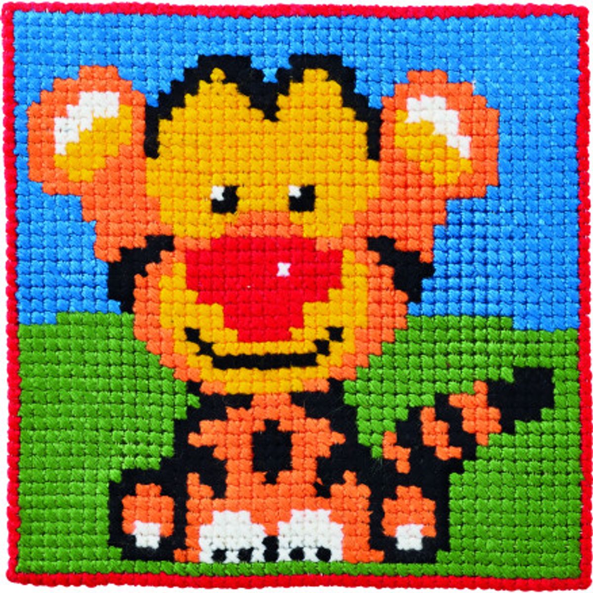 Permin Broderikit Børnestramaj Tiger 25x25cm