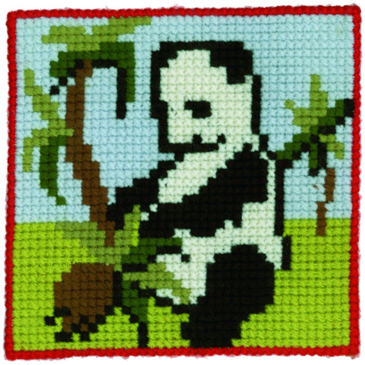 Permin Broderikit Børnestramaj Panda 25x25cm