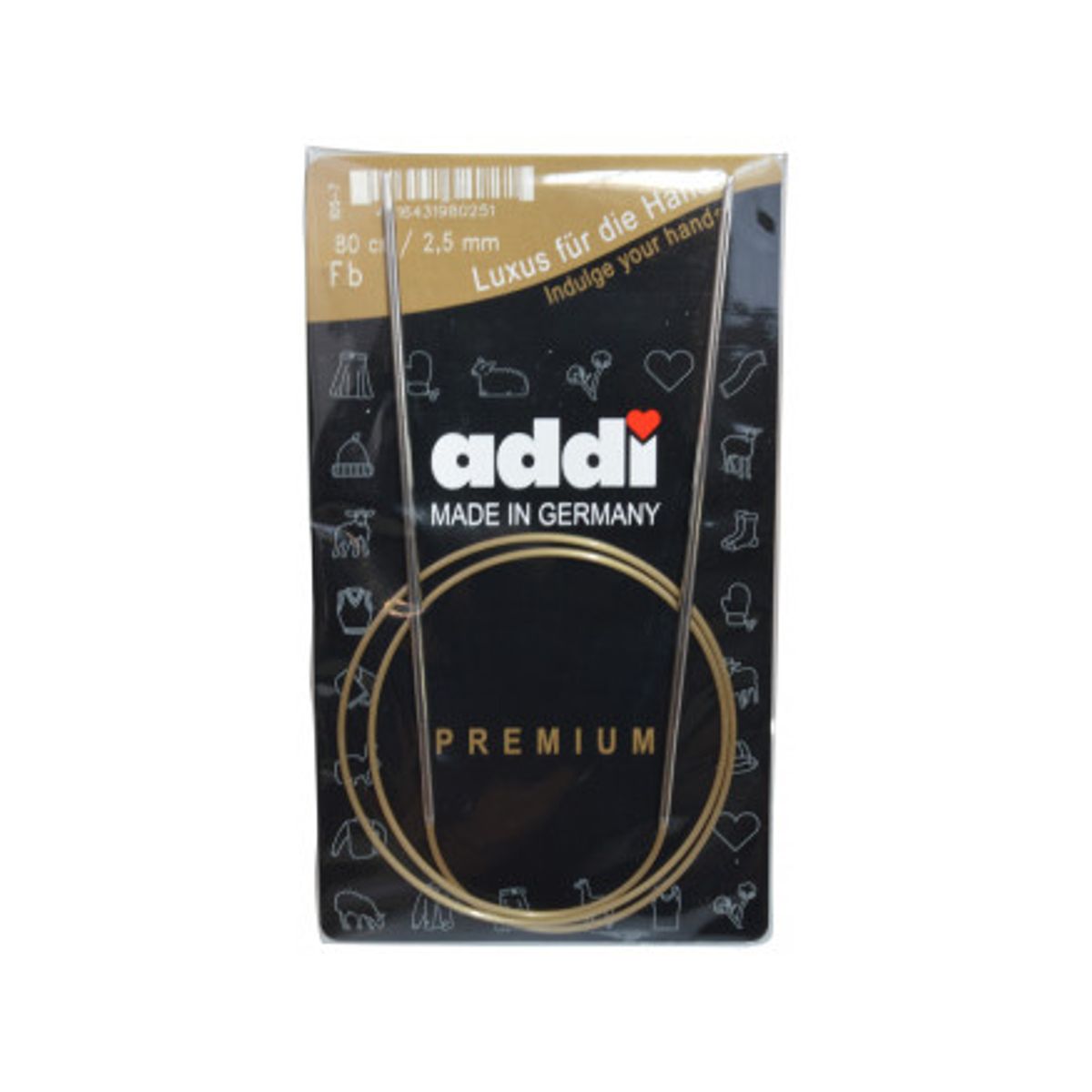 Addi Turbo Rundpinde Messing 80cm 2,50mm / 31.5in US1 ½