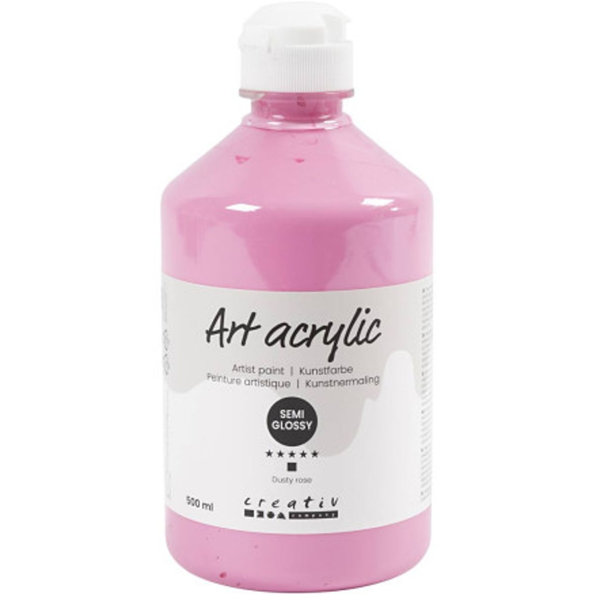 Art Akrylmaling, halvblank, dækkende, støvet rosa, 500ml/ 1 fl.