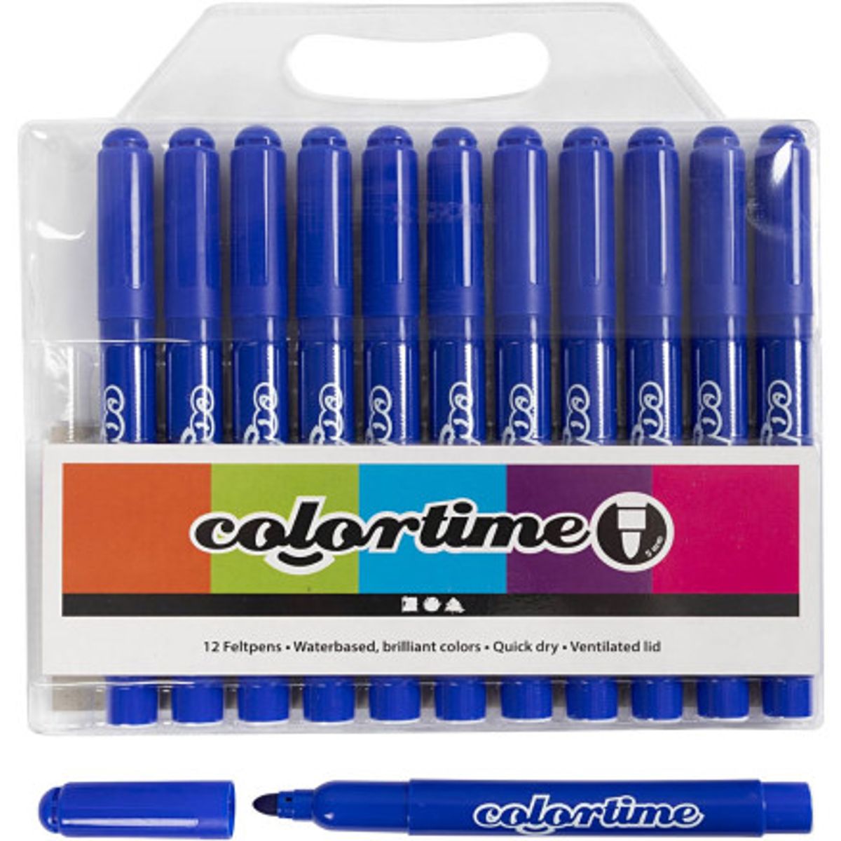 Colortime Tusch, streg 5 mm, blå, 12stk./ 1 pk.