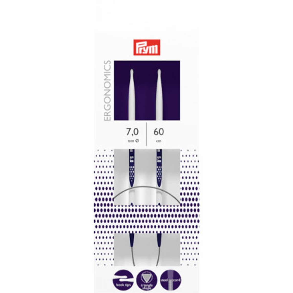 Prym Ergonomics Rundpinde Plast 60cm 7,00mm / 23.6in US10 ¾