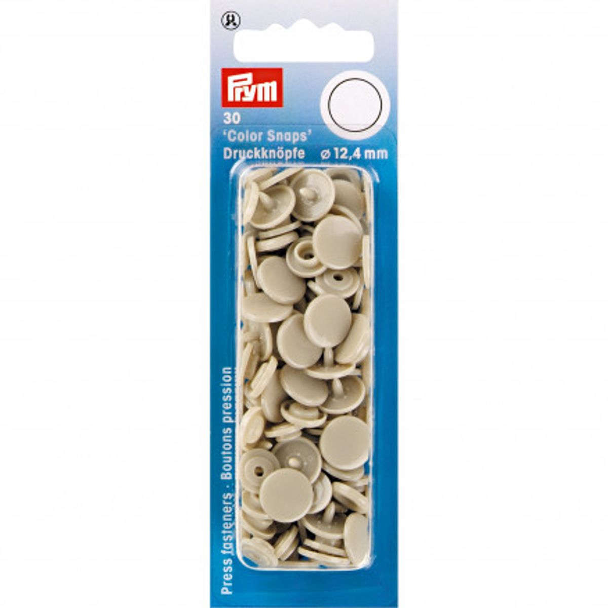 Prym Color Snaps Trykknapper Plast Rund Beige 12,4mm - 30 stk