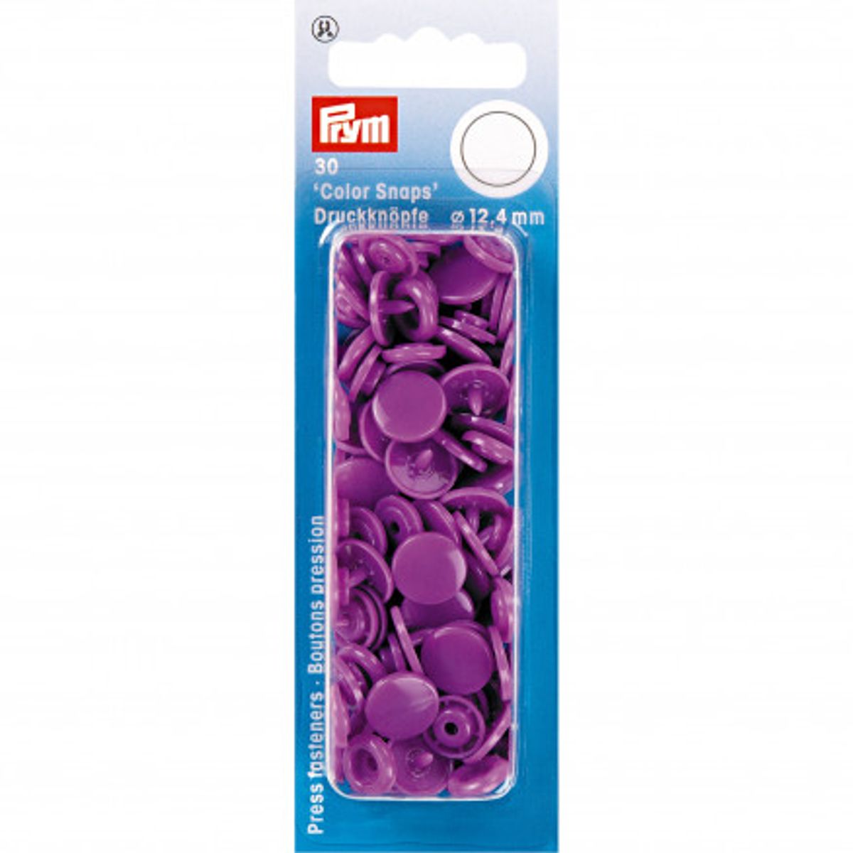 Prym Color Snaps Trykknapper Plast Rund Lilla 12,4mm - 30 stk