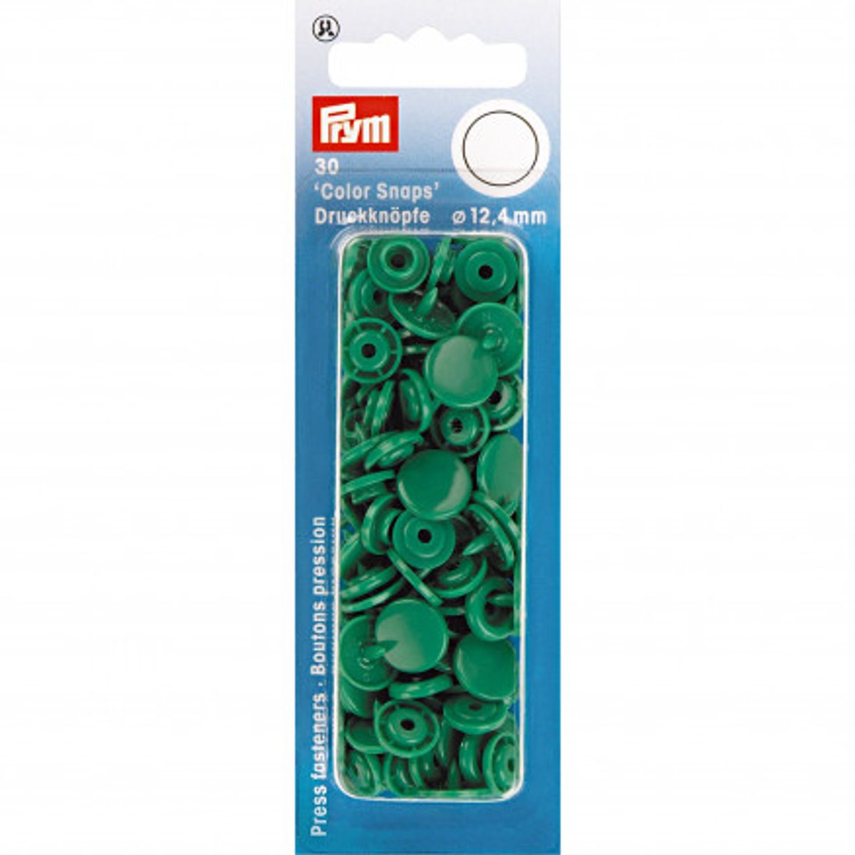 Prym Color Snaps Trykknapper Plast Rund Græsgrøn 12,4mm - 30 stk