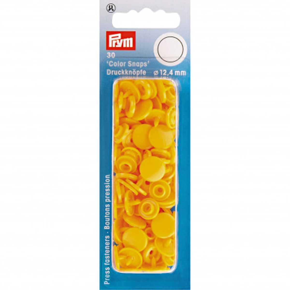 Prym Color Snaps Trykknapper Plast Rund Gul 12,4mm - 30 stk