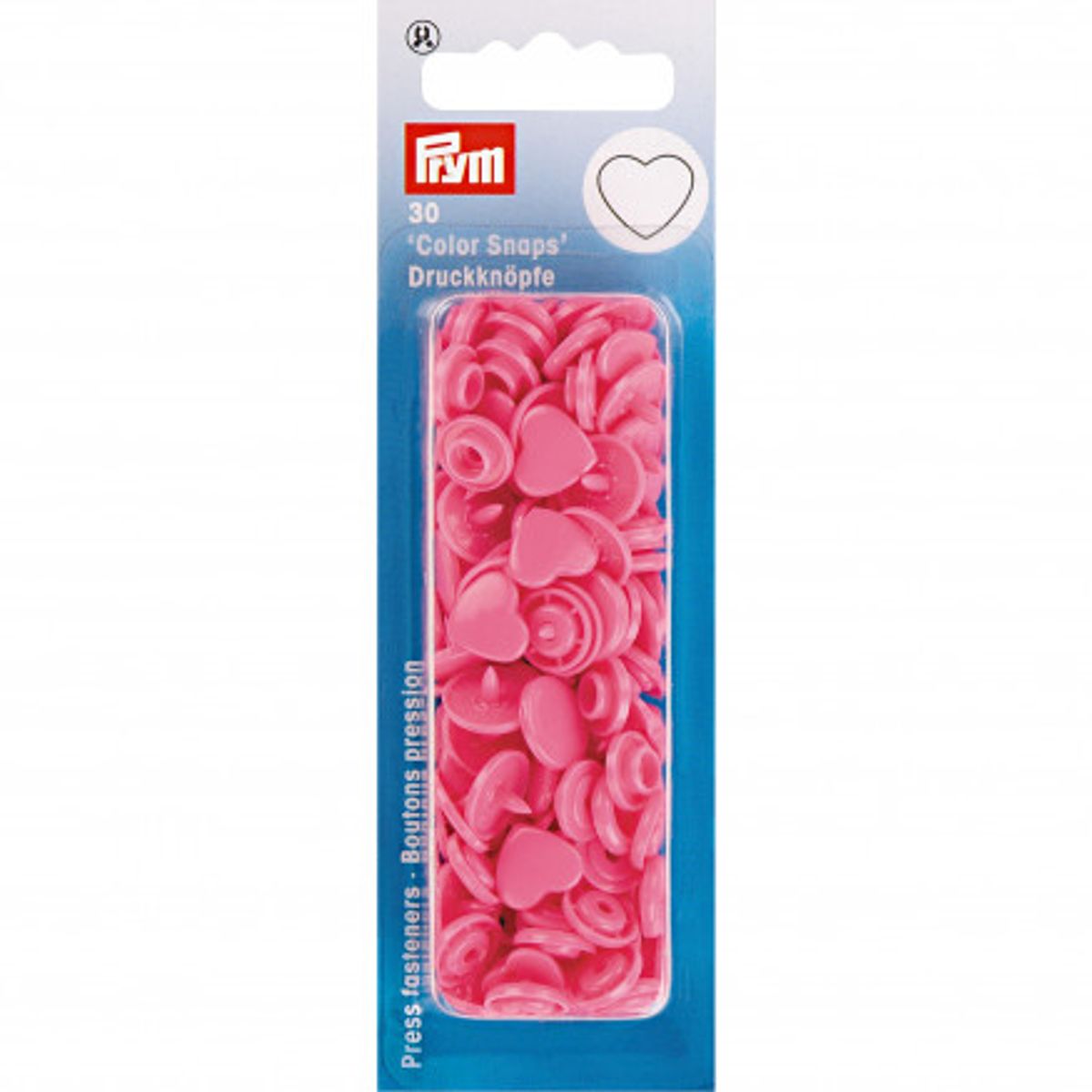 Prym Color Snaps Trykknapper Plast Hjerte Pink - 30 stk