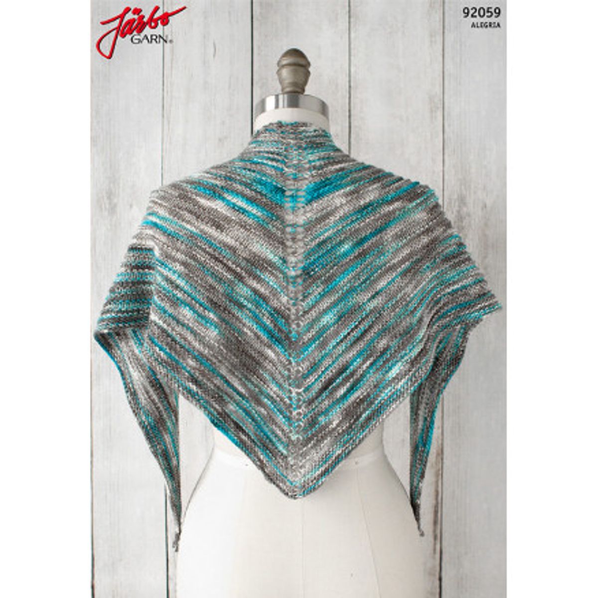 Alegria Shadow Shawl - Sjal Strikkeopskrift 135x45cm - 135 x 45 cm