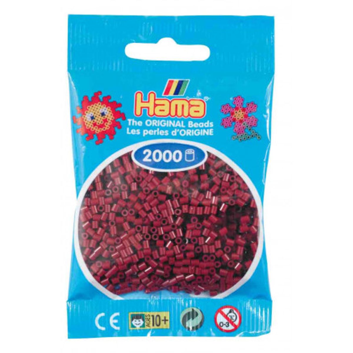 Hama Mini Perler 501-30 Mørkerød - 2000 stk