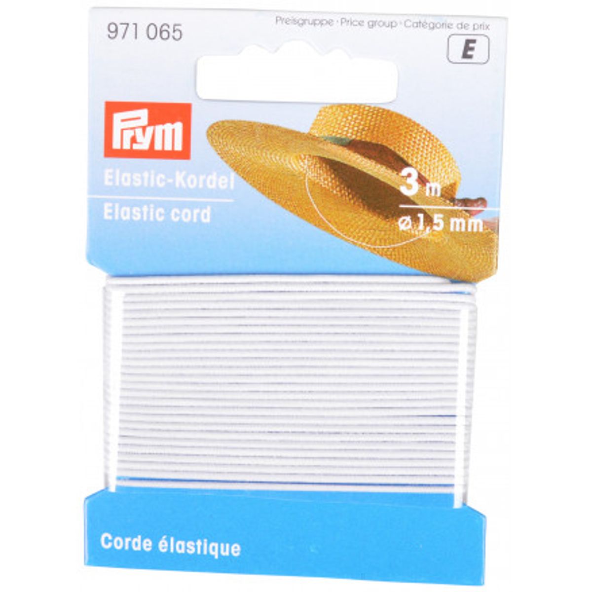 Prym Elastik Rund Hvid 1,5mm 3m