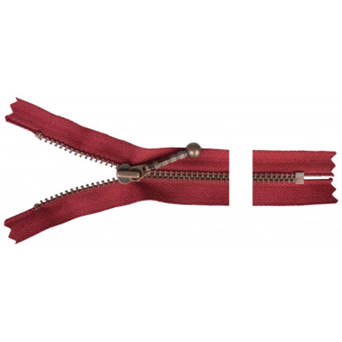 YKK Lynlås Antik Messing 15cm 4mm Bordeaux