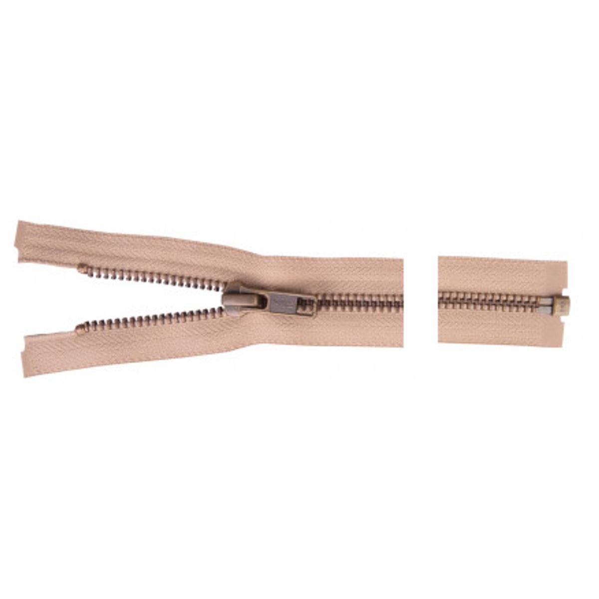 YKK Delbar Lynlås Antik Messing 75cm 6mm Beige