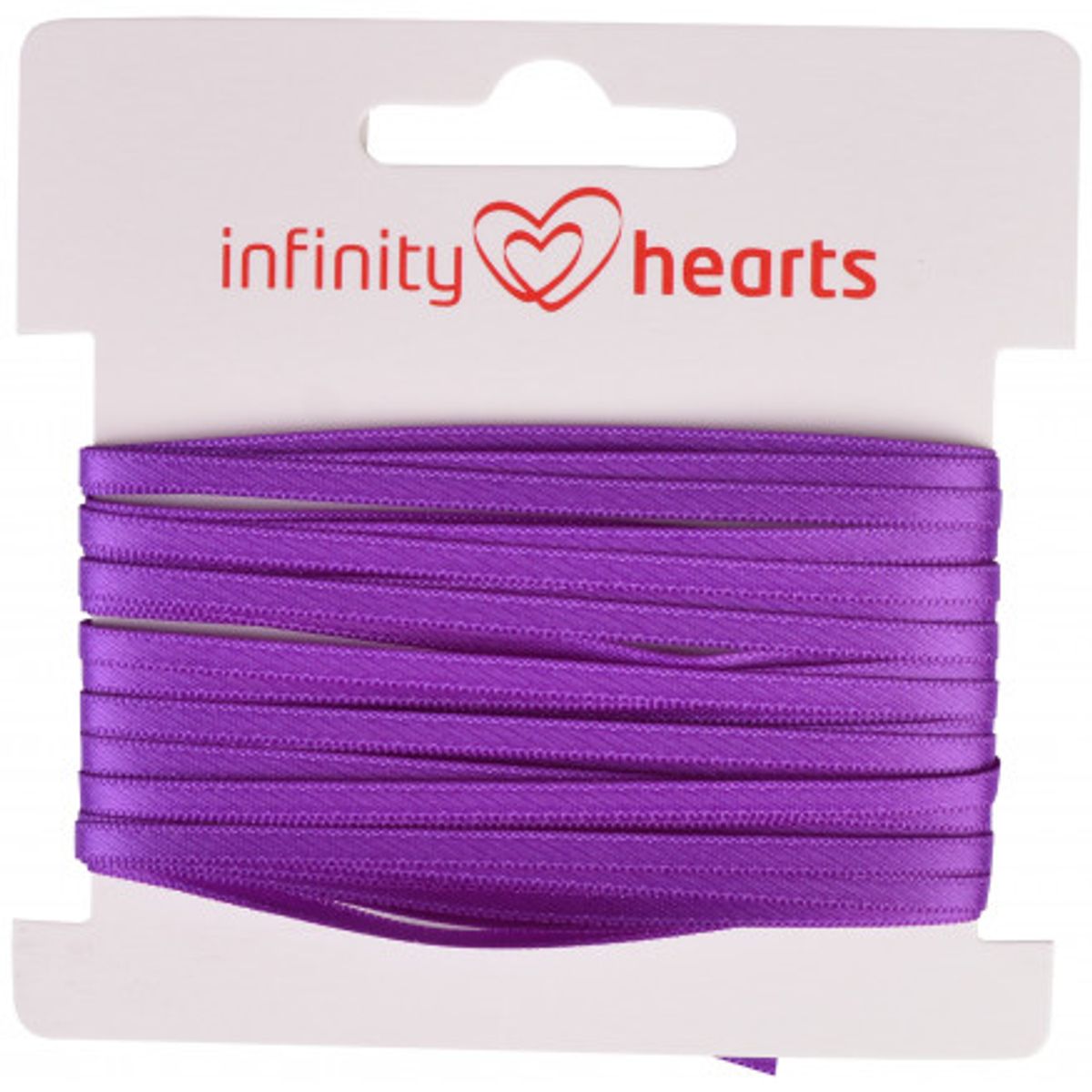 Infinity Hearts Satinbånd Dobbeltsidet 3mm 465 Lilla - 5m