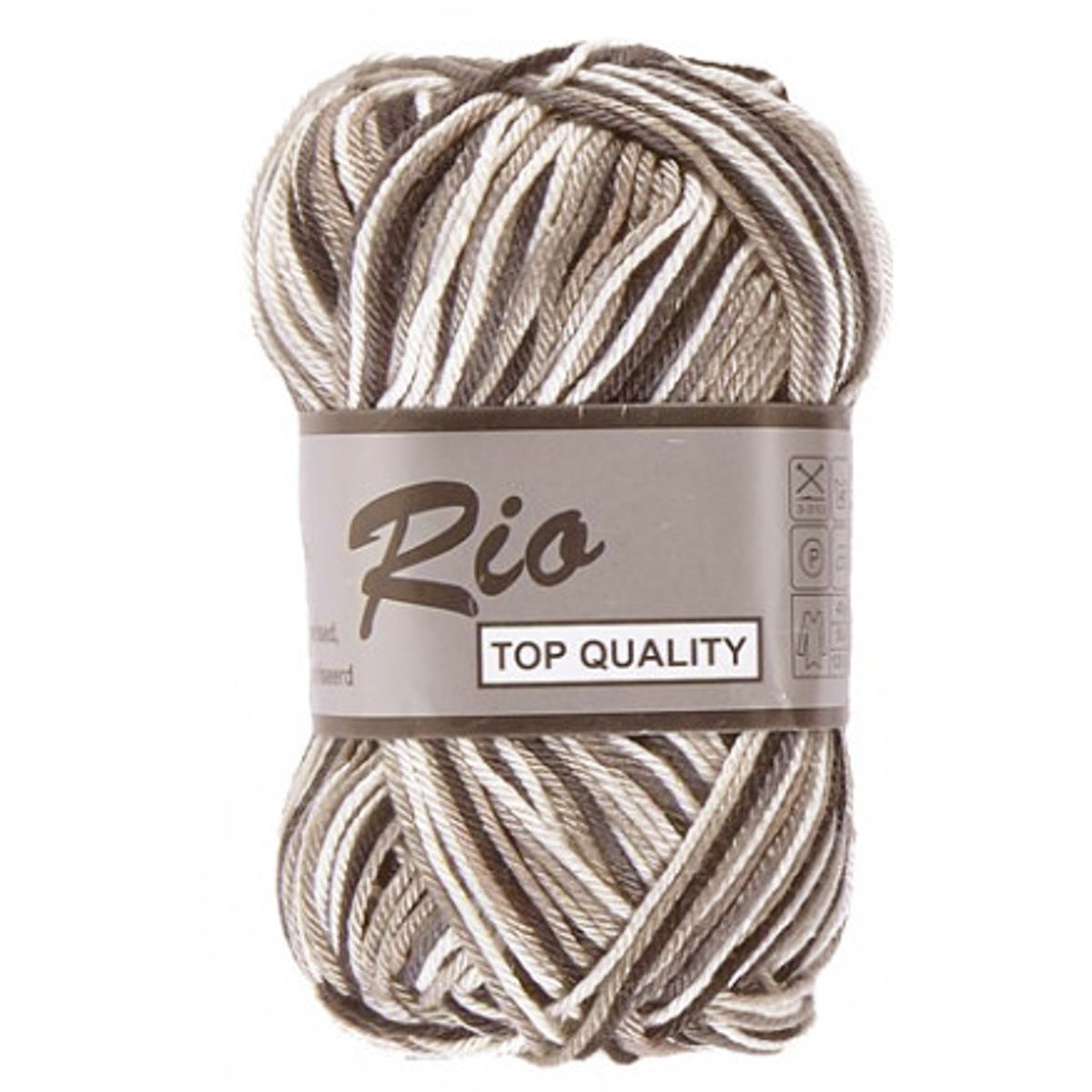 Lammy Rio Garn Print 620 Hvid/Beige/Sort 50 gram