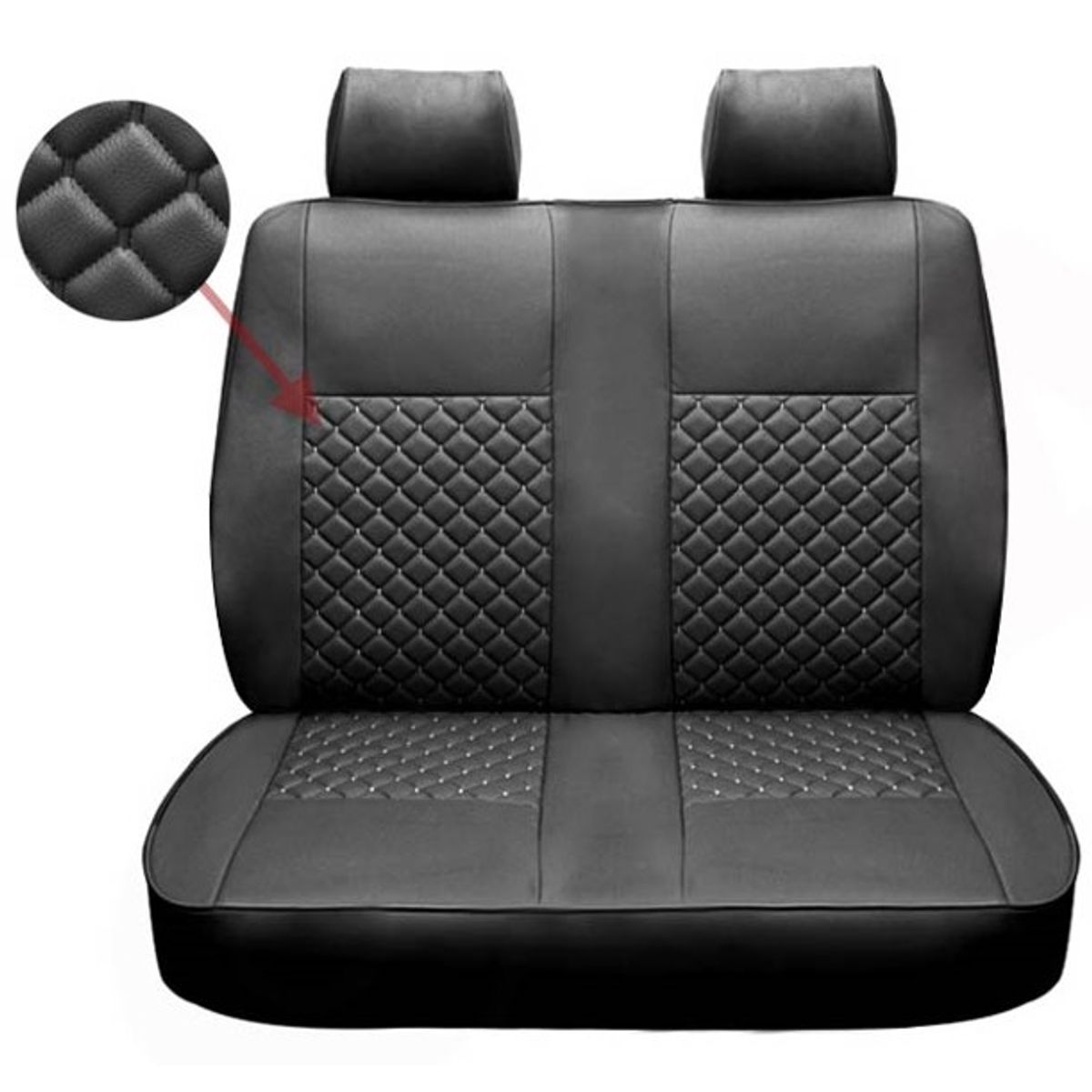 Seat Cover - Diamond Black/Black - Double Seat