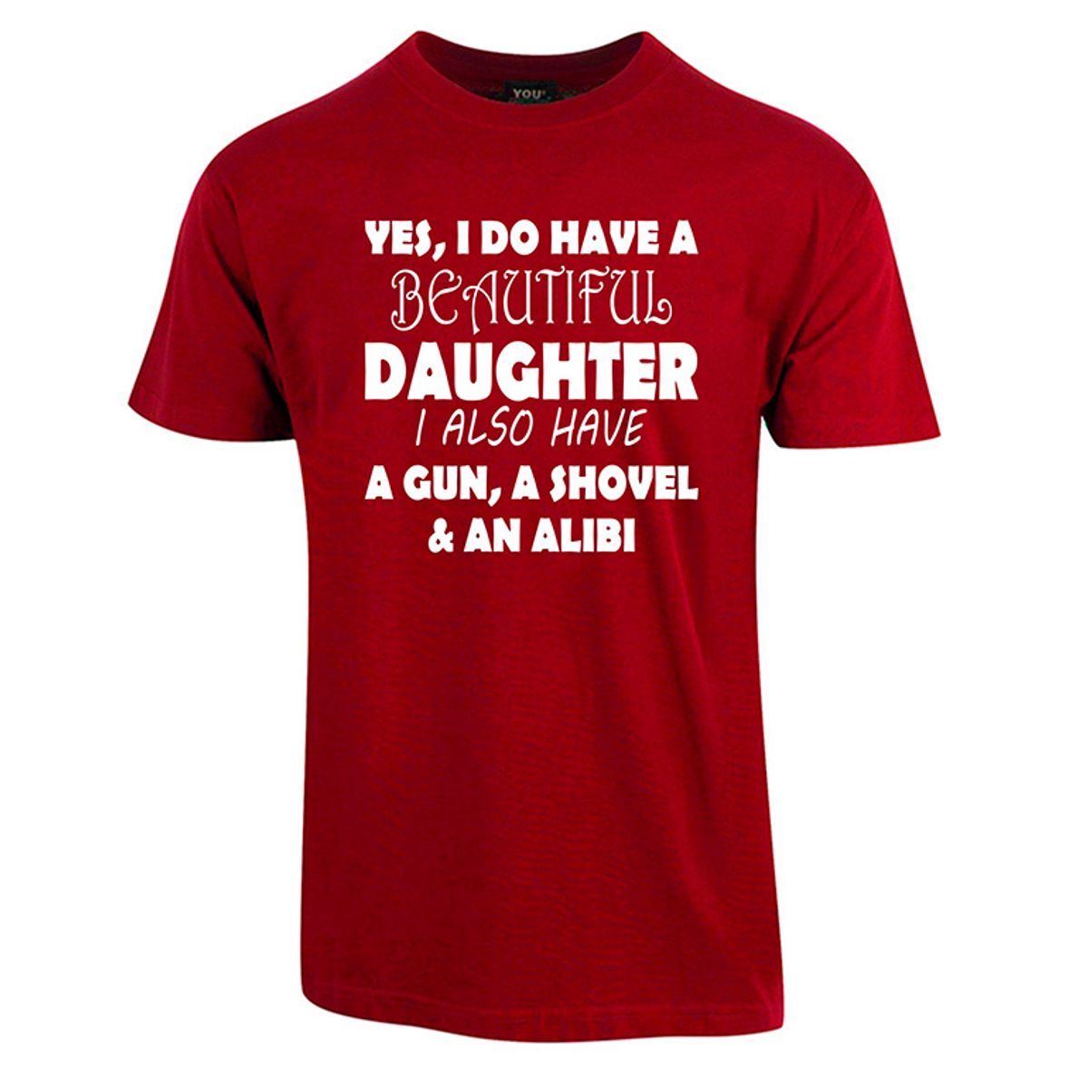 Beautiful daughter fars dag t-shirt - Vinrød