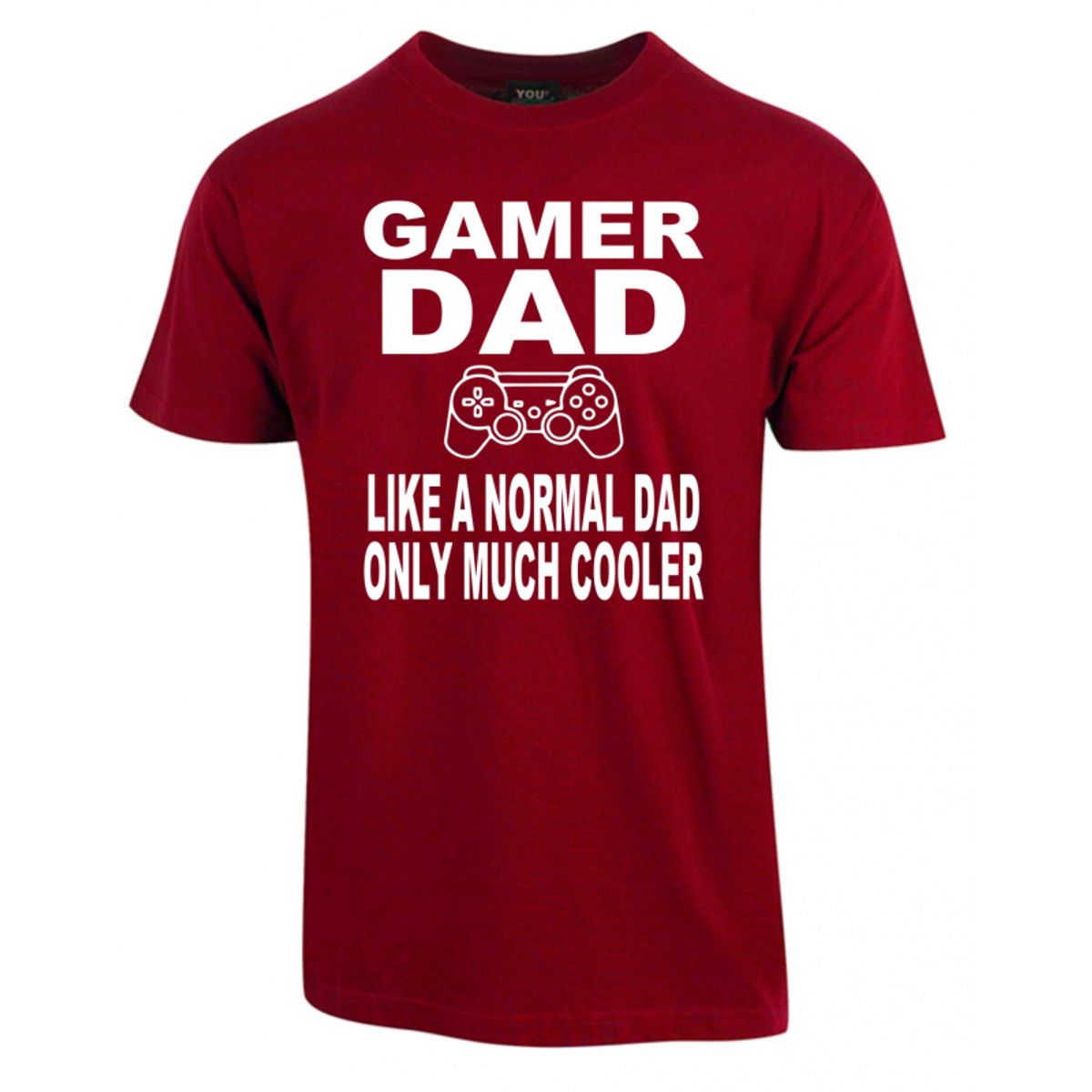 Gamer dad t-shirt - Vinrød