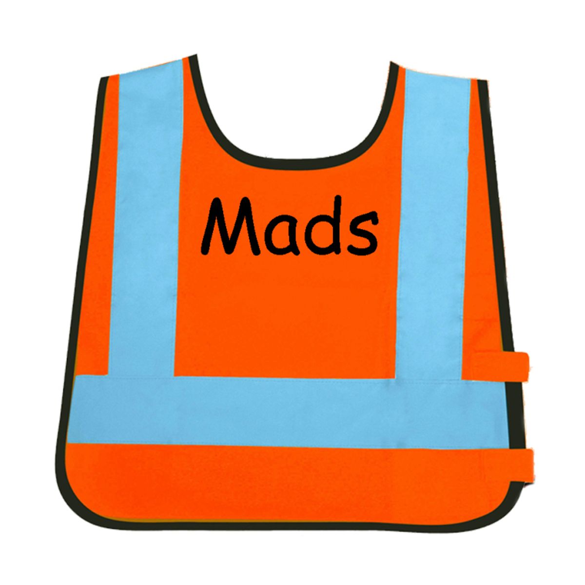 Refleksvest med navn - Orange