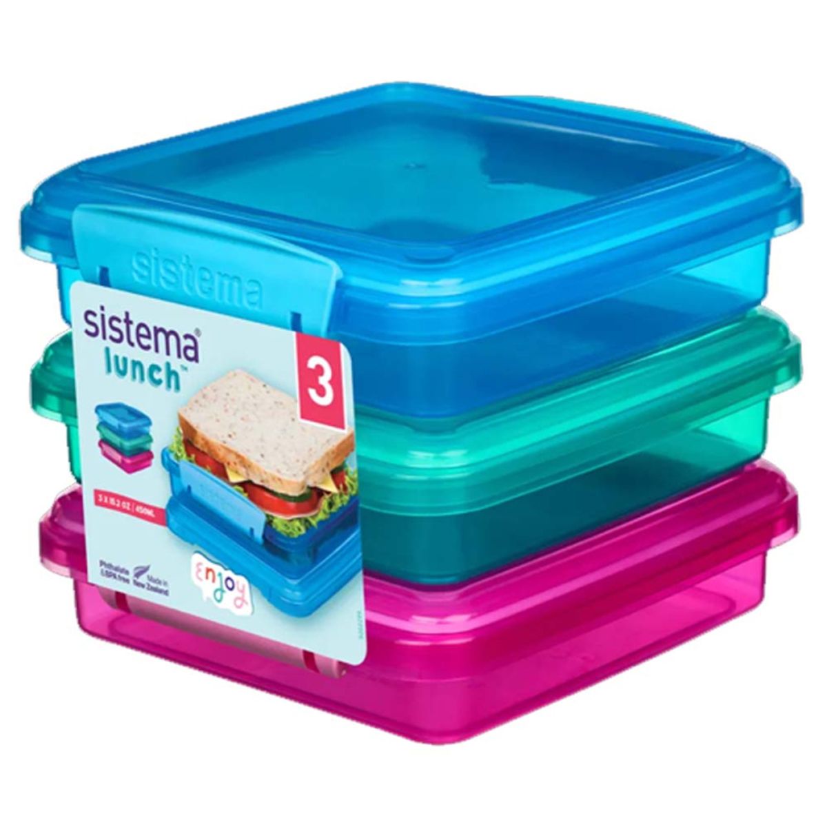 Sistema madkasser Sandwich Box 3 stk.