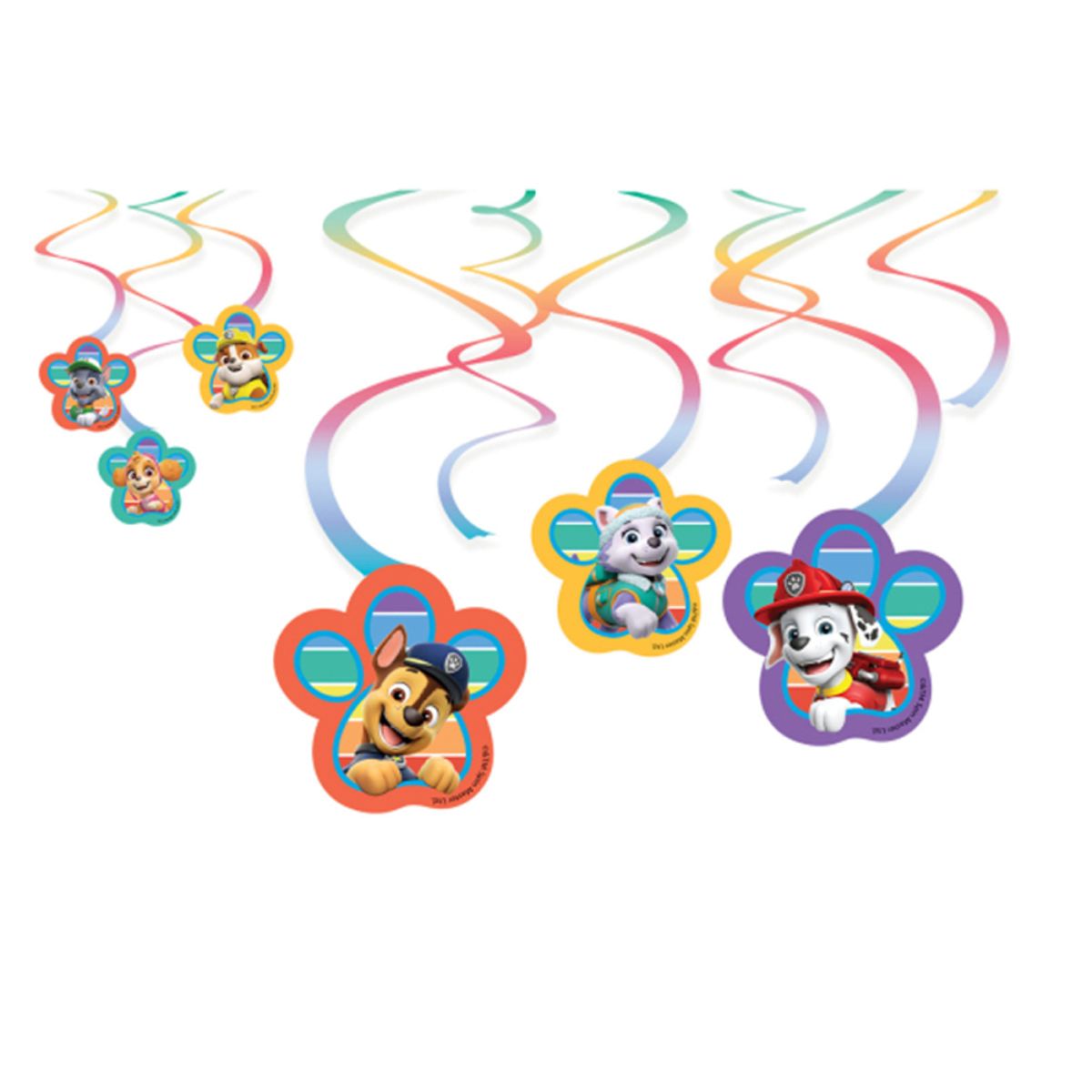 Paw Patrol Swirl dekorationer