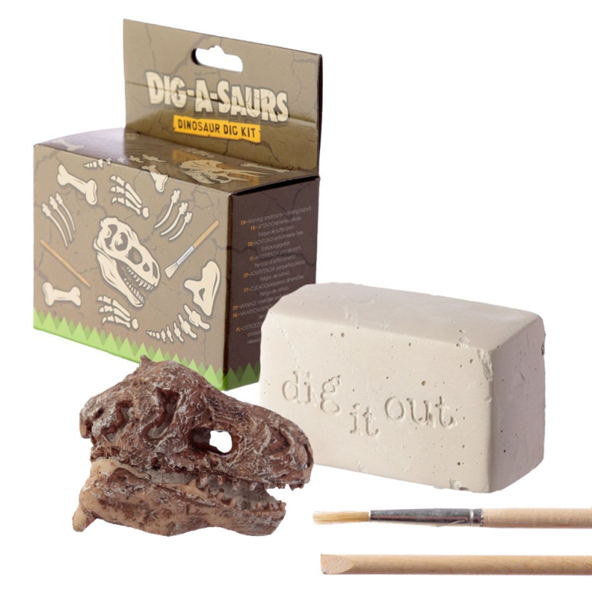 Dinosaur Skelet Hoved Dig It Out Kit - Tilfældig dinosaur