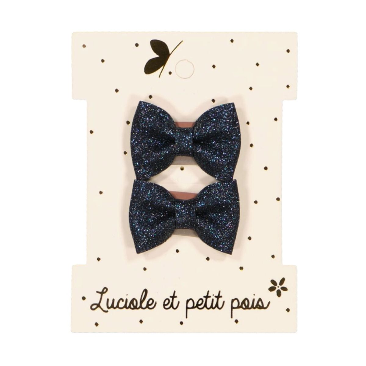 Små hårsløjfer fra Luciole et Petit Pois - Navy glitter