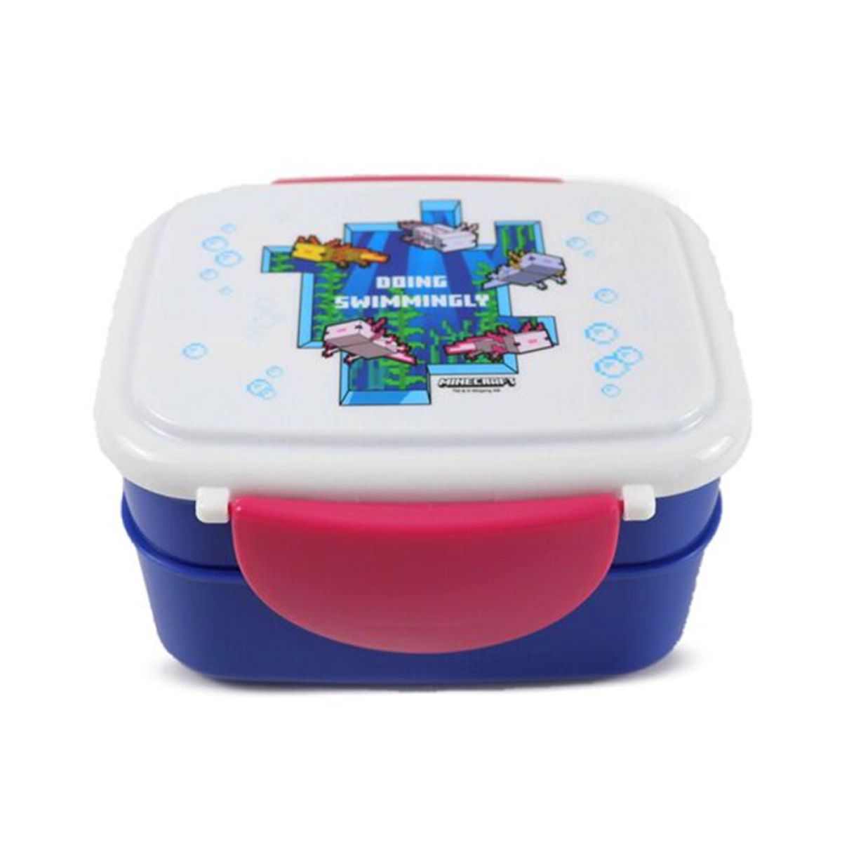 Minecraft madkasse Bento Lunch Box med bestik - Axolotl