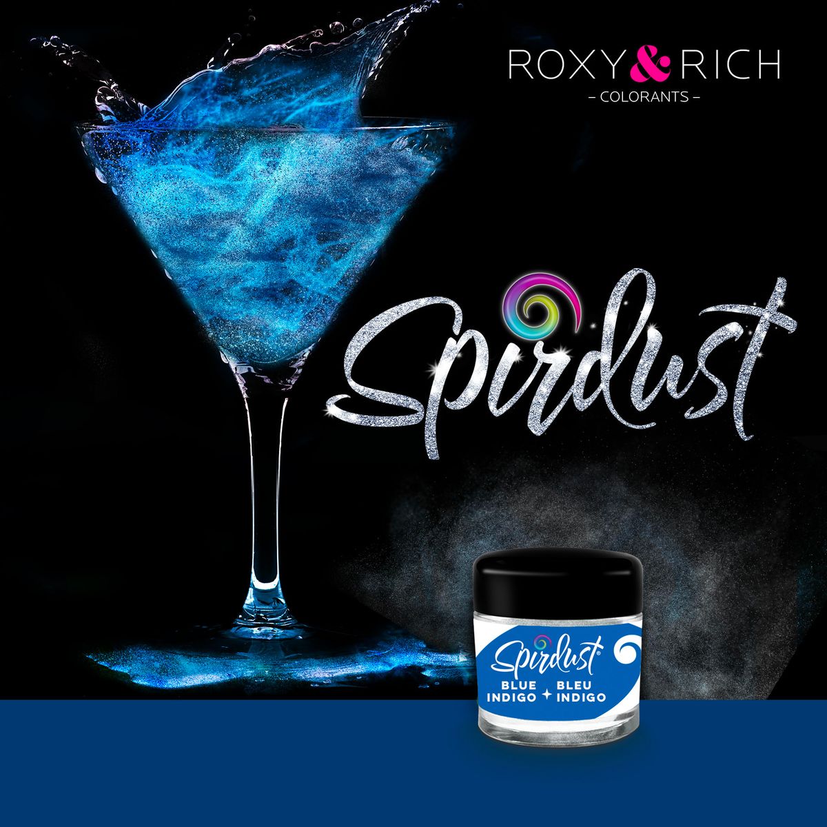 Roxy & Rich - Spirdust Mørkeblå, 1,5g