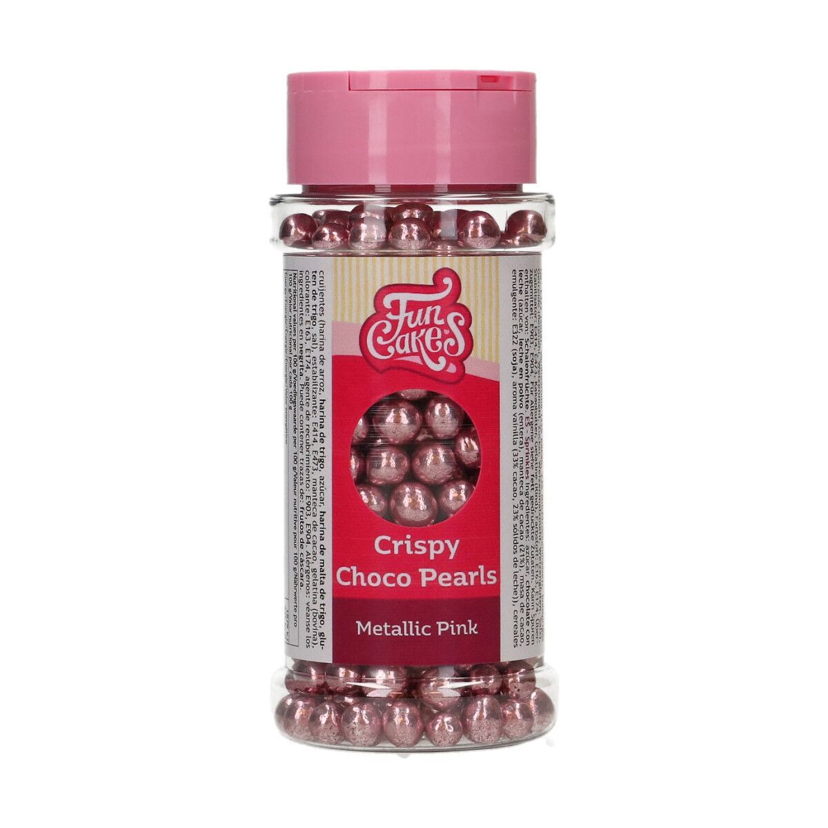 FunCakes - Crispy Chokoladekugler Metallic Pink, 60g