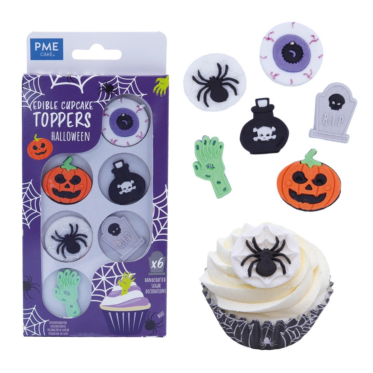 PME - Spiselige Halloween Toppers, 6 stk.