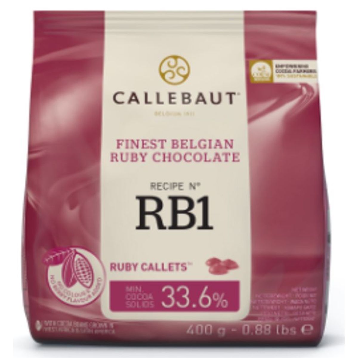 Callebaut Chokolade Ruby - 33,6 % Kakao, 400g - BEDST FØR 06/24