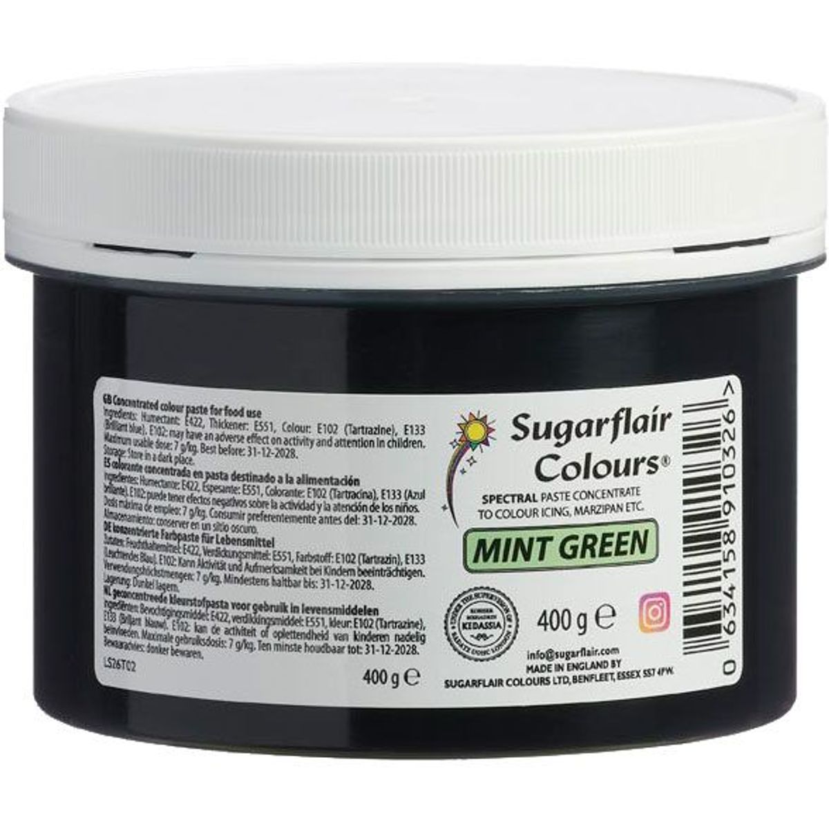 Sugarflair Pastafarve, Mint Green - 400g