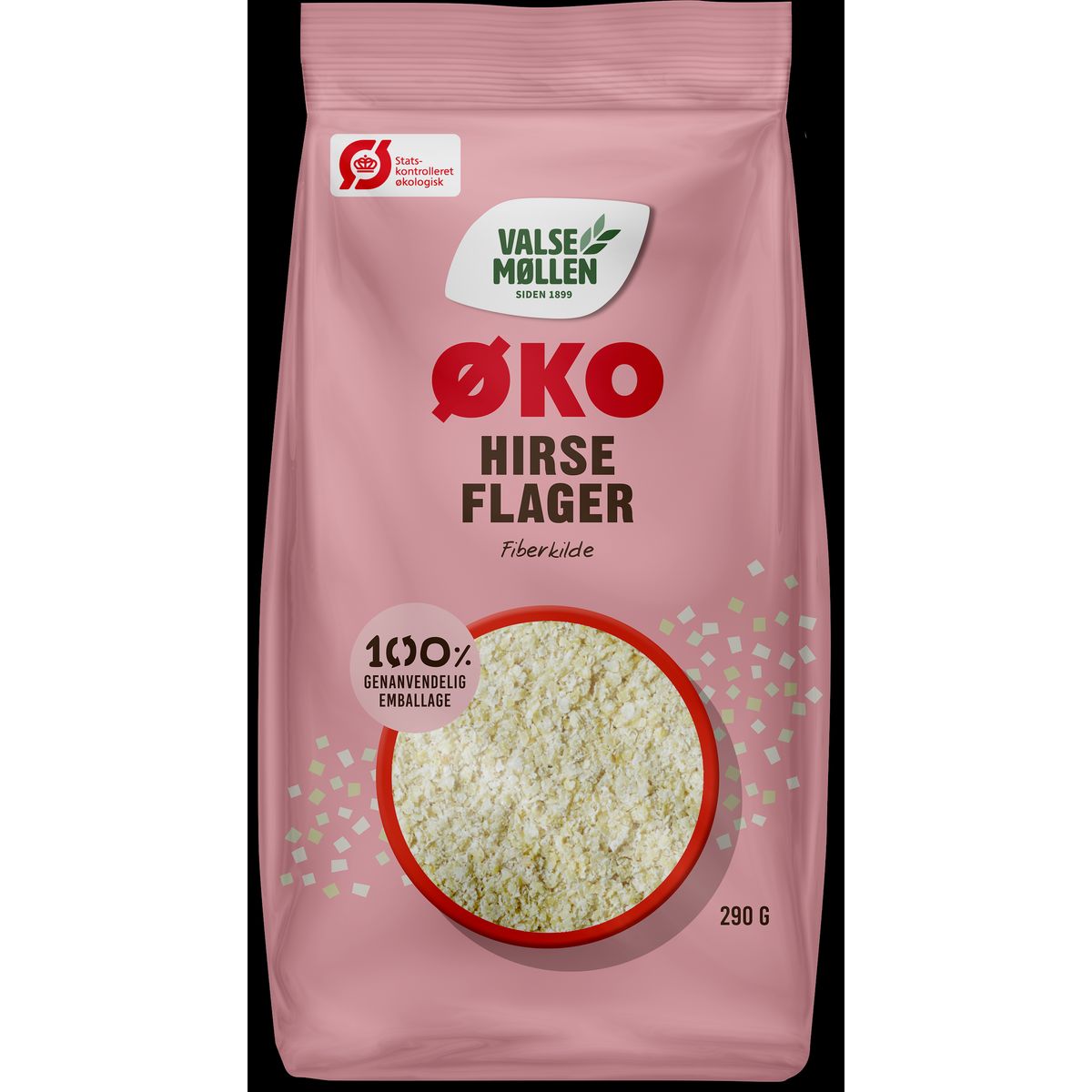 Økologiske hirseflager 350 g - Valsemøllen