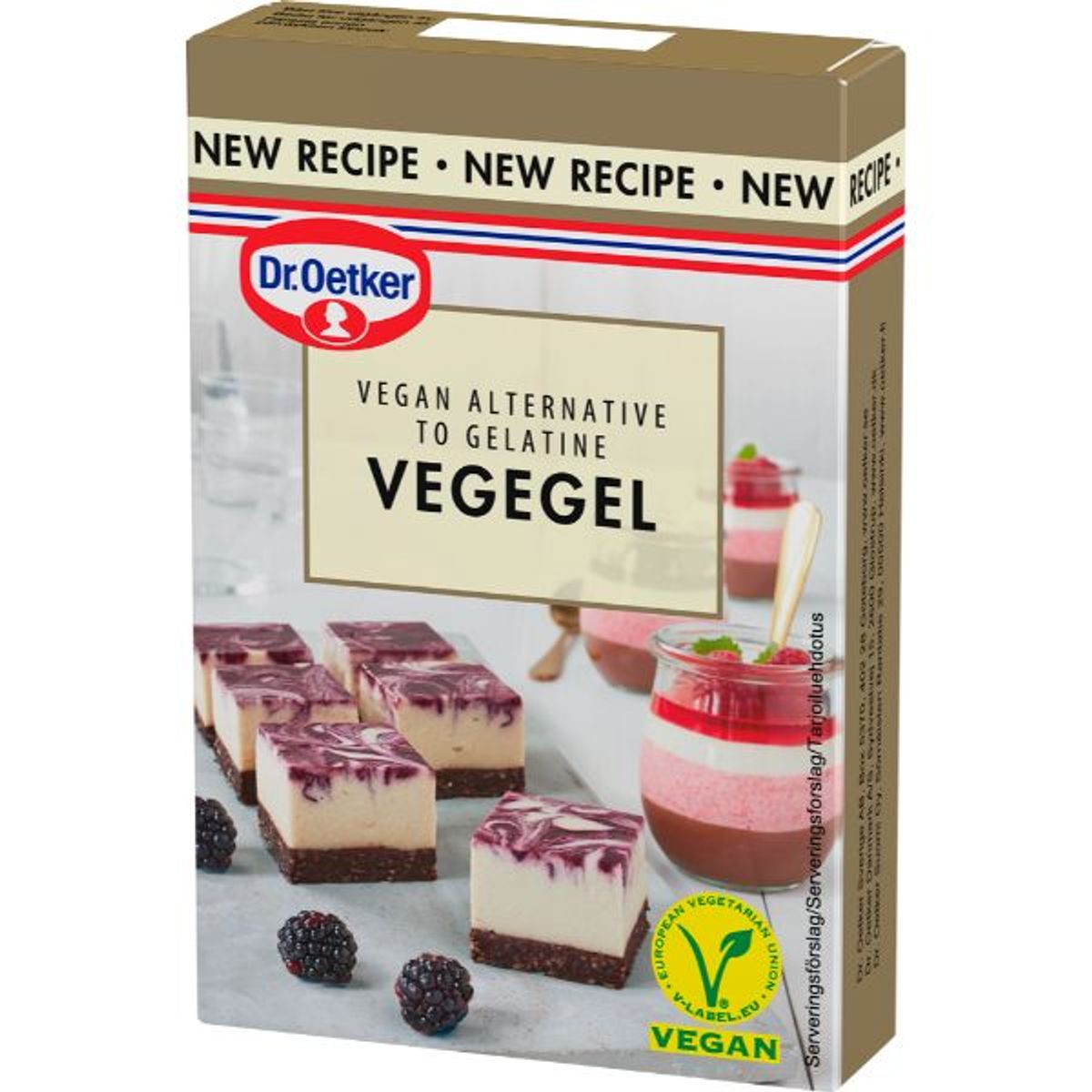 Vegegel 4 breve á 16 g - Dr. Oetker