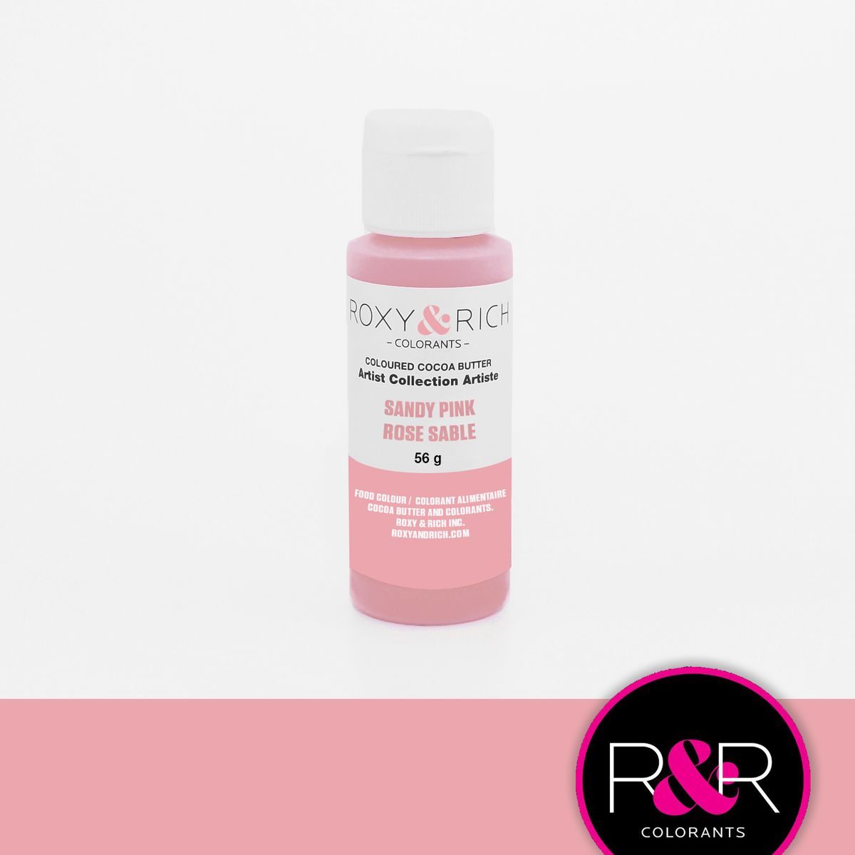 Farvet kakaosmør - Sandy Pink 78 g - Roxy & Rich Artist Collection