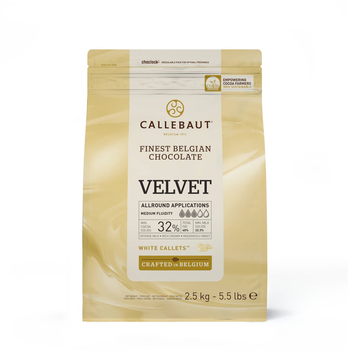 Callebaut Chokolade Callets Velvet hvid 32% - 2,5 kg