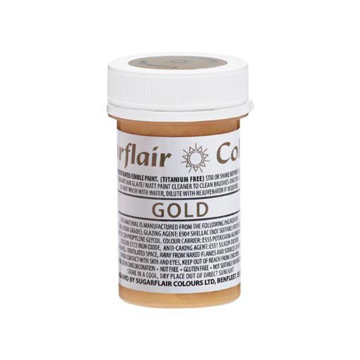 Koncentreret pastafarve Gold 20 g - Sugarflair