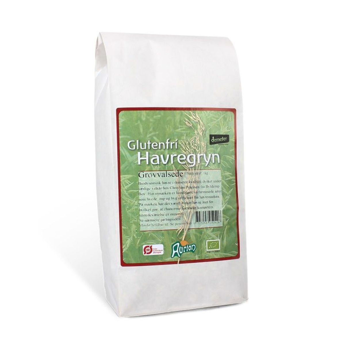 Havregryn grove glutenfri Aurion 1 kg - Biodynamiske