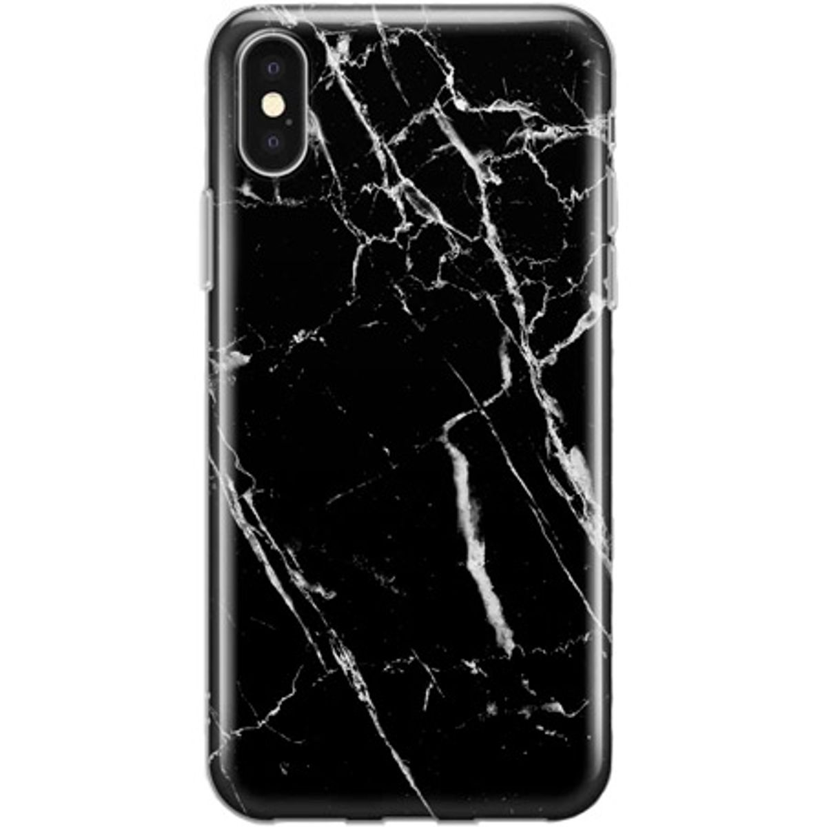 iPhone X/Xs Cover - Sort Marmor