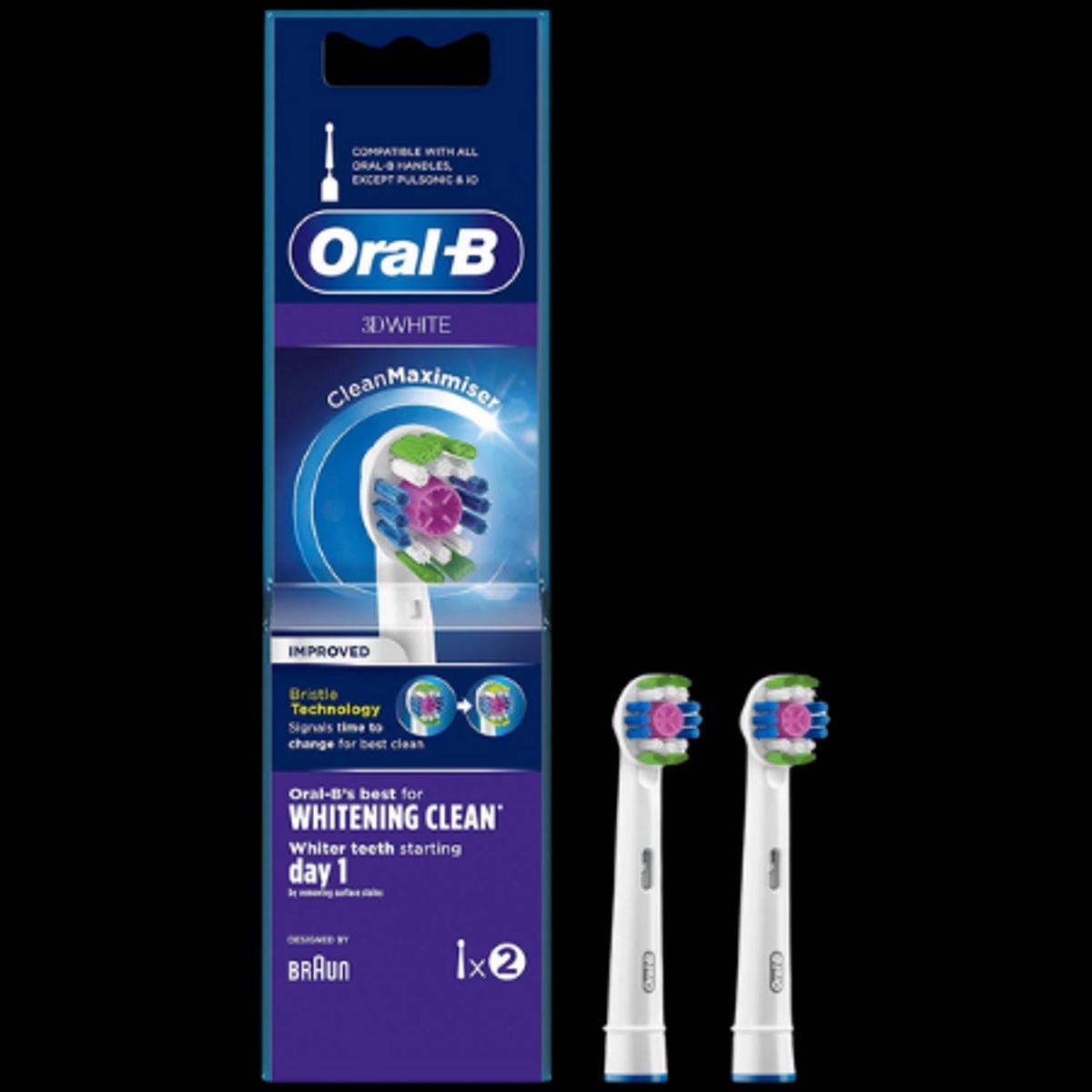 Oral-B 3D White CleanMaximiser Børstehoveder - 2 stk.