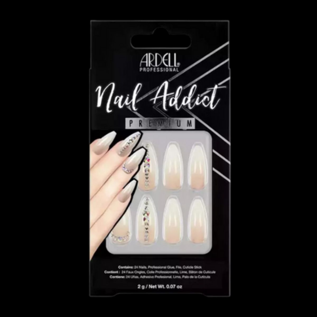 Ardell Nail Addict Nude Light Crystal Kunstige Negle - 24 stk