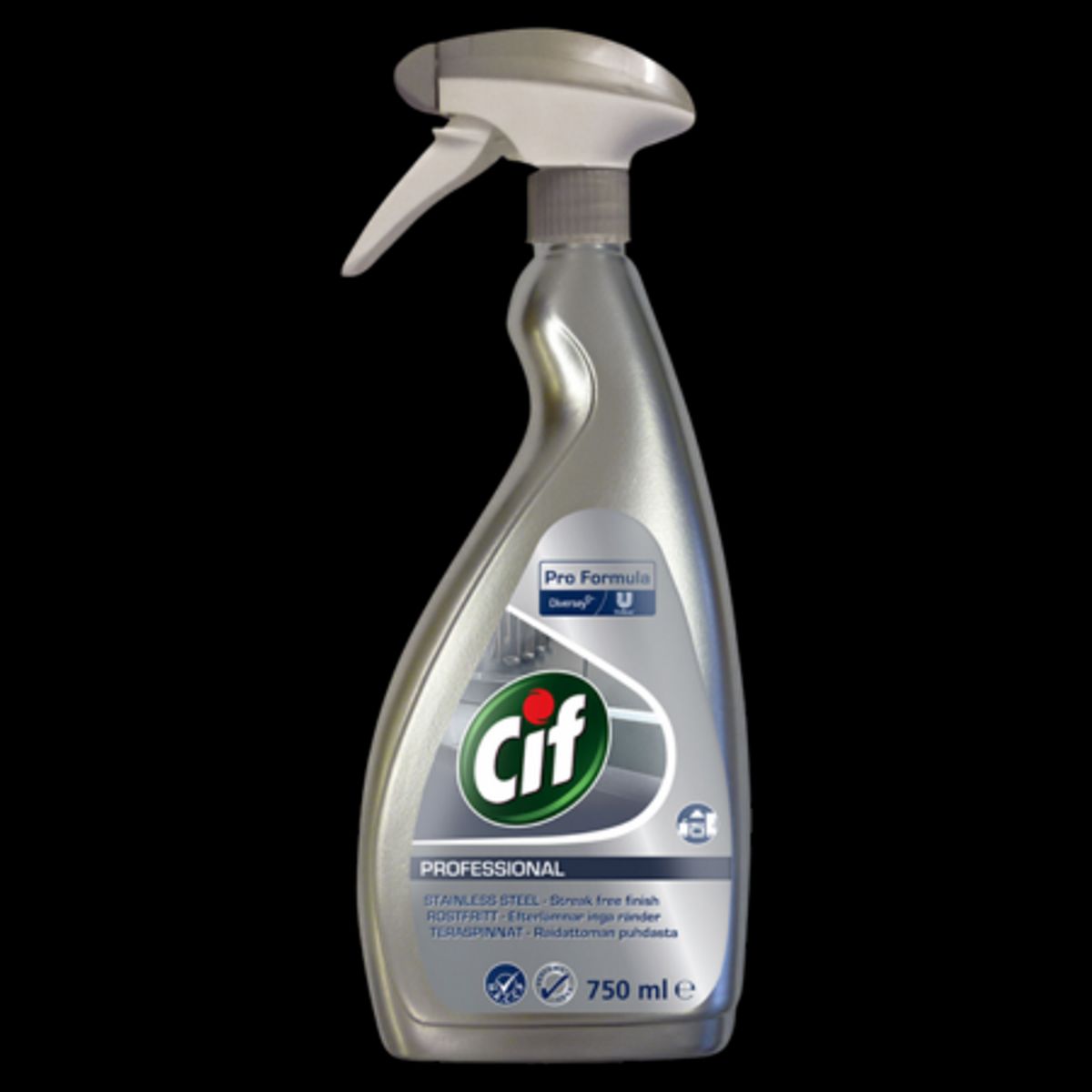 Cif Stainless Steel Spray & Glass Cleaner - 750ml