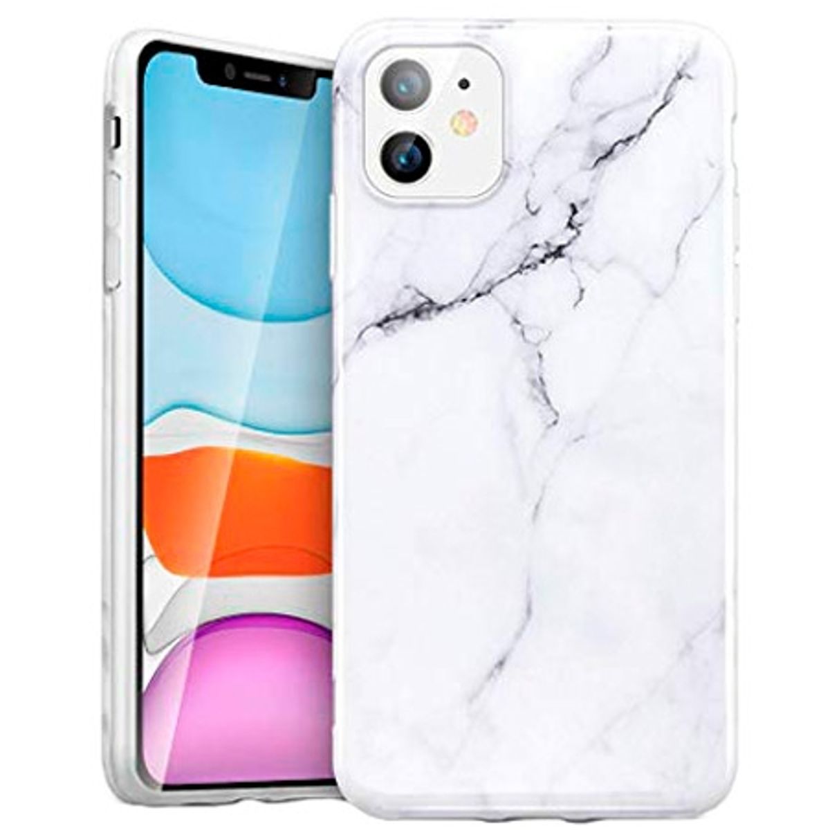 iPhone 11 Cover - Hvid Marmor