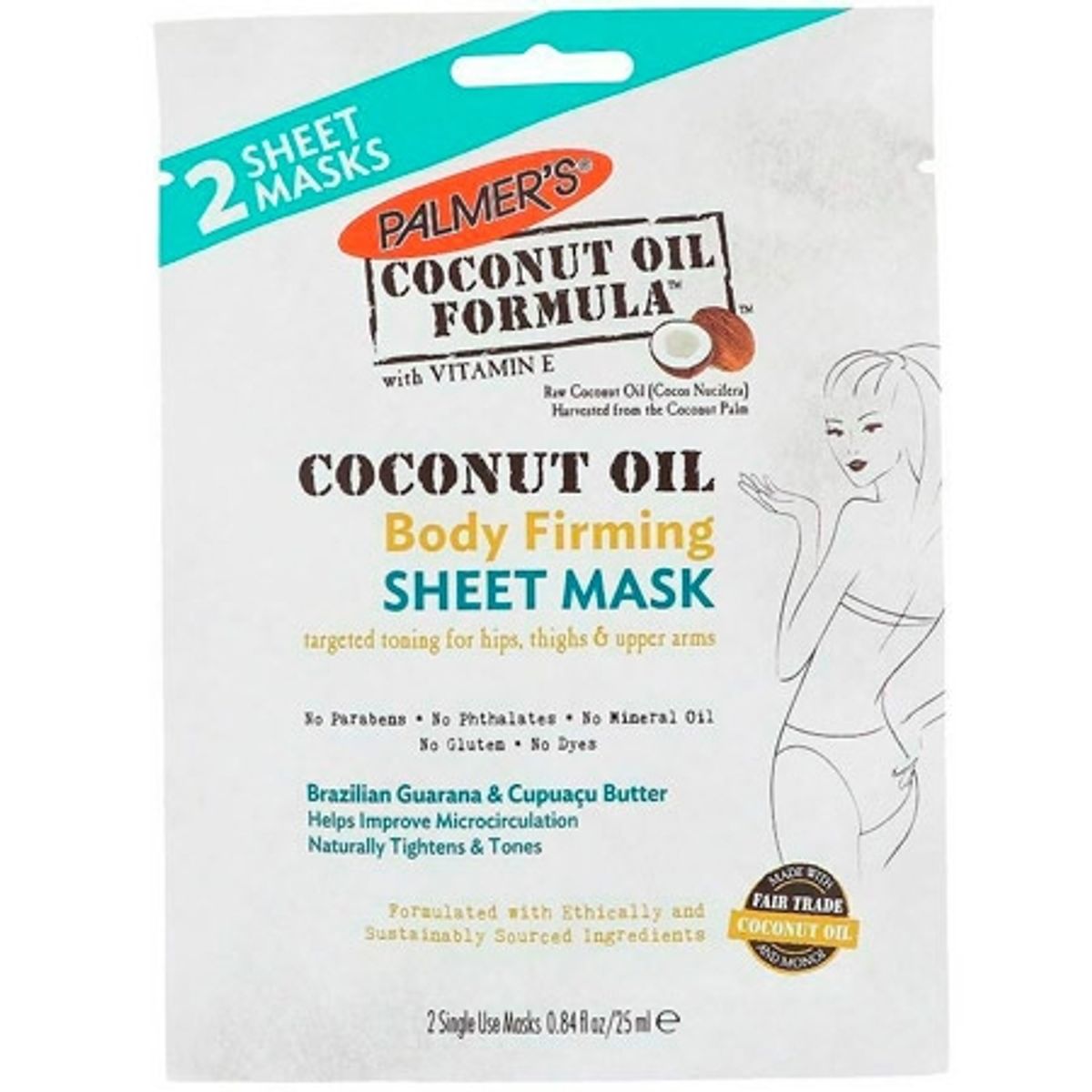 Palmer's Coconut Oil Body Firming Sheet Mask - 2 stk